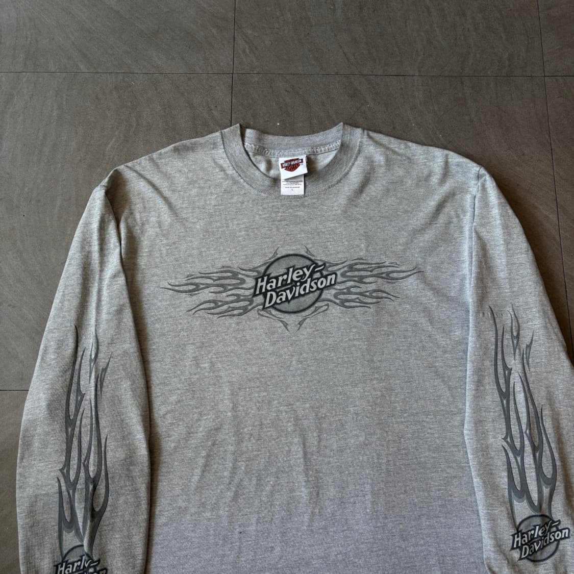할리데이비슨 미국 생산 그레이 플레임 긴팔 티셔츠 상품이미지3