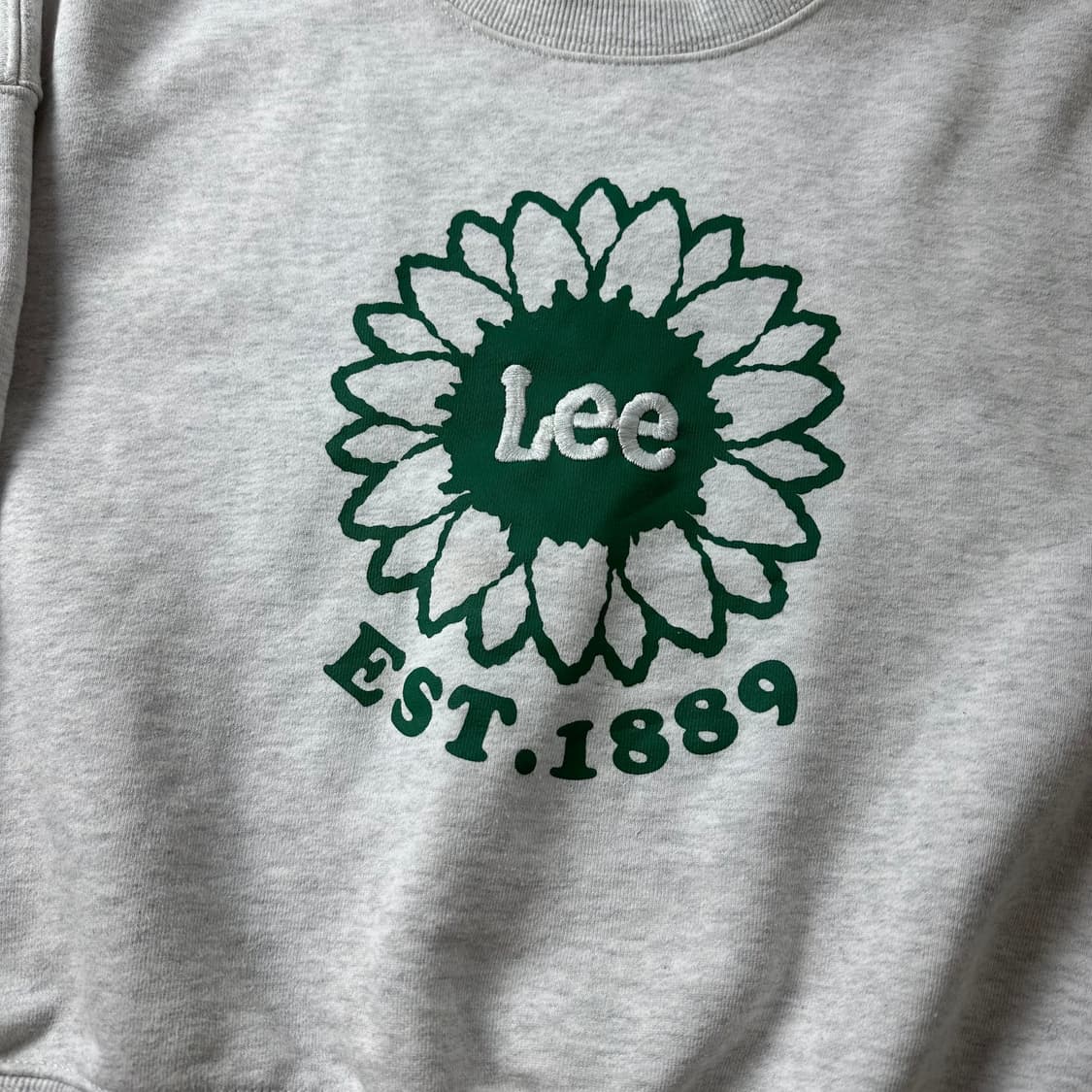 W 95 lee 그레이 플라워 크롭 맨투맨 상품이미지2