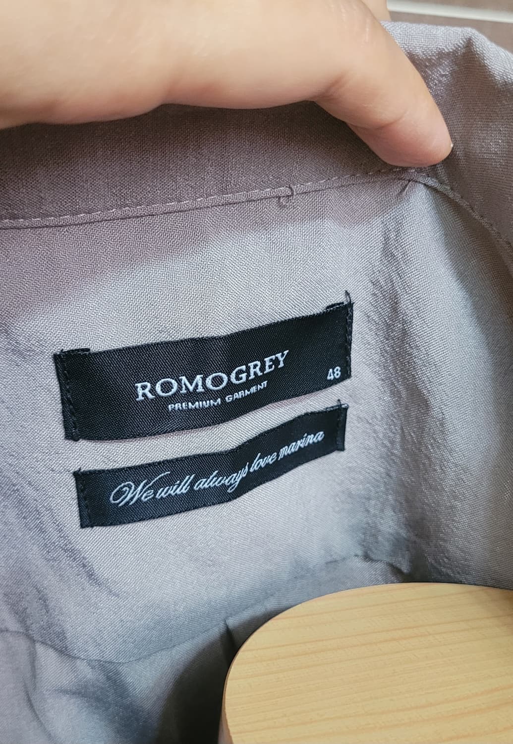 (남성105사이즈)ROMOGREY 셔츠 베이지그레이 상품이미지8