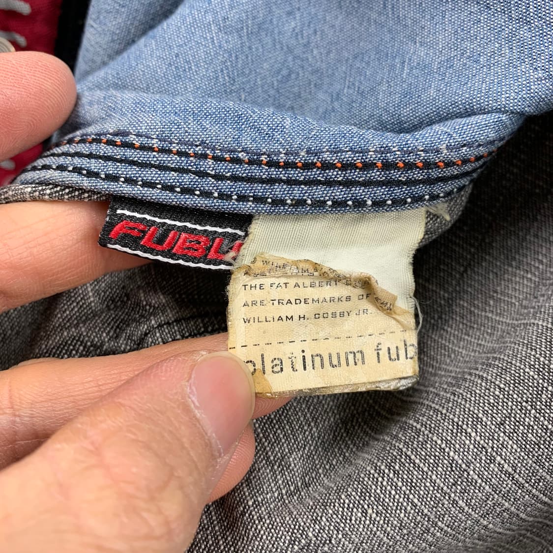 90s 플래티넘 후부 팻알버트 흑청 데님 자켓  상품이미지10