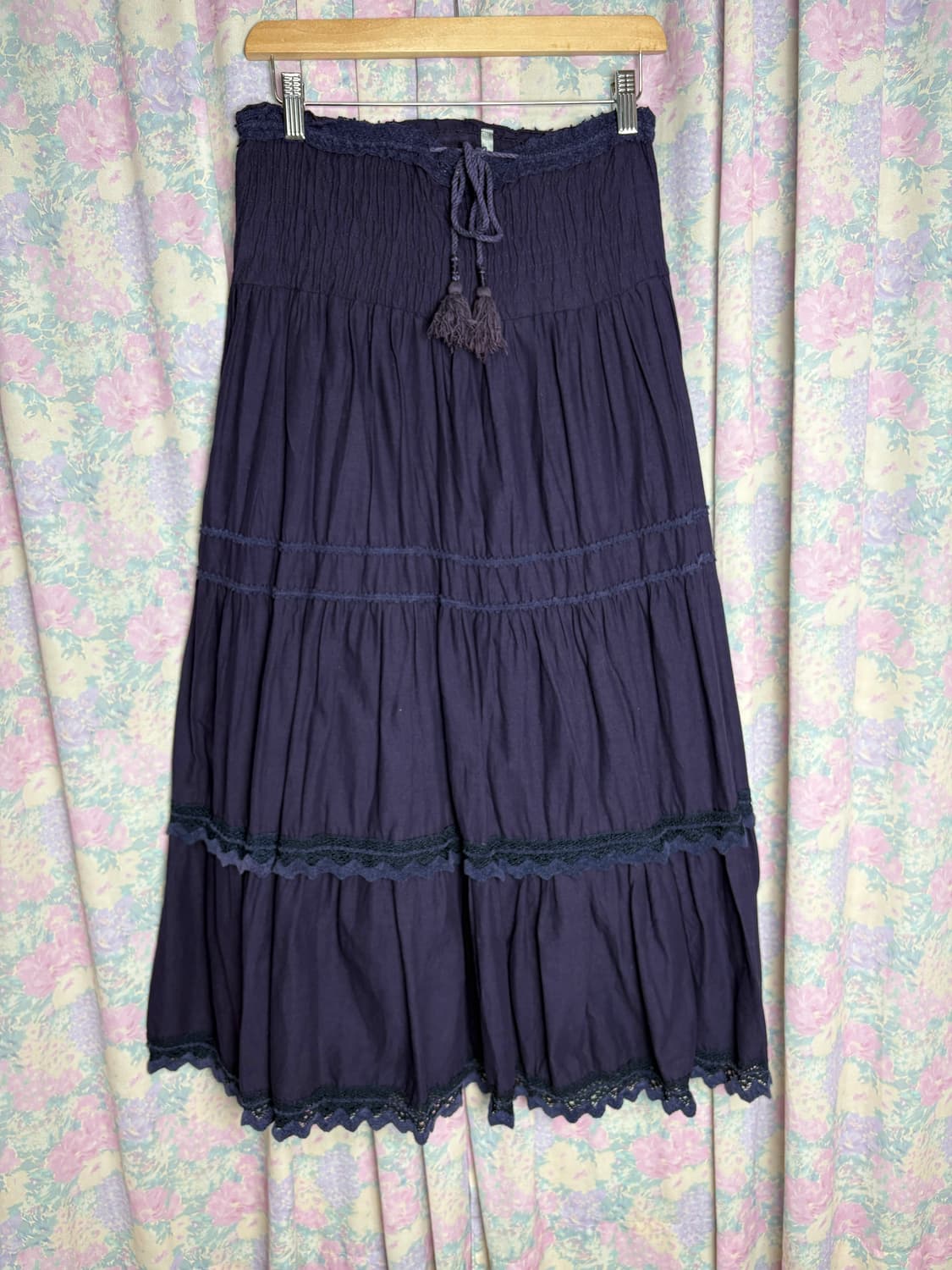 퍼플 크로쉐 롱 스커트 상품이미지6