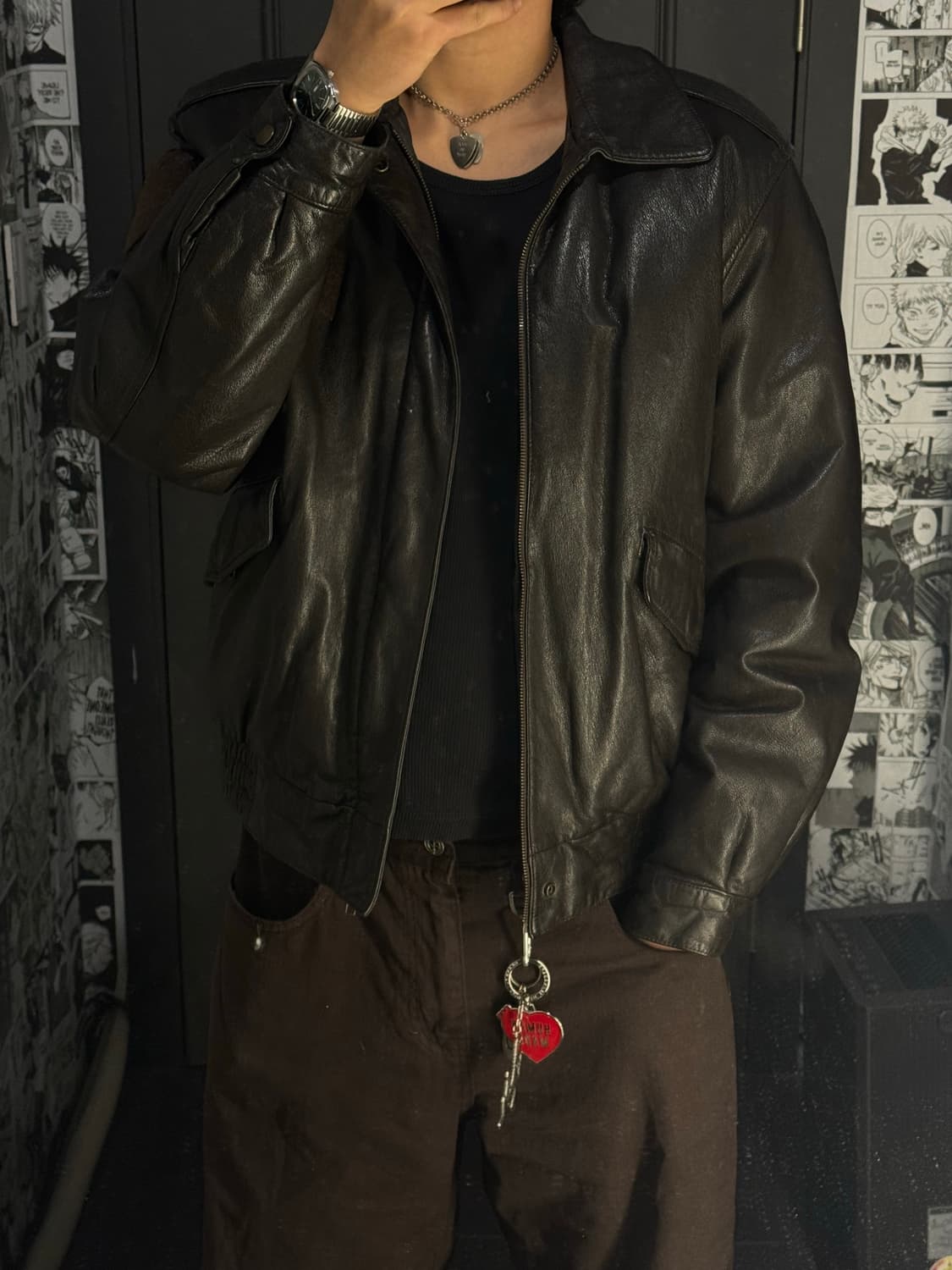 빈티지 브라운 레더 플라이트 자켓 상품이미지6