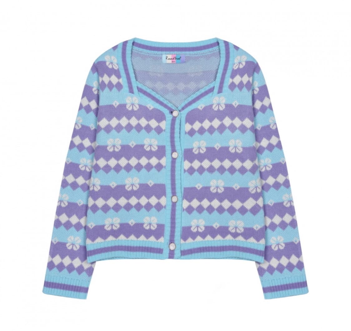 라운드트리코 아가일 패턴 가디건 상품이미지2