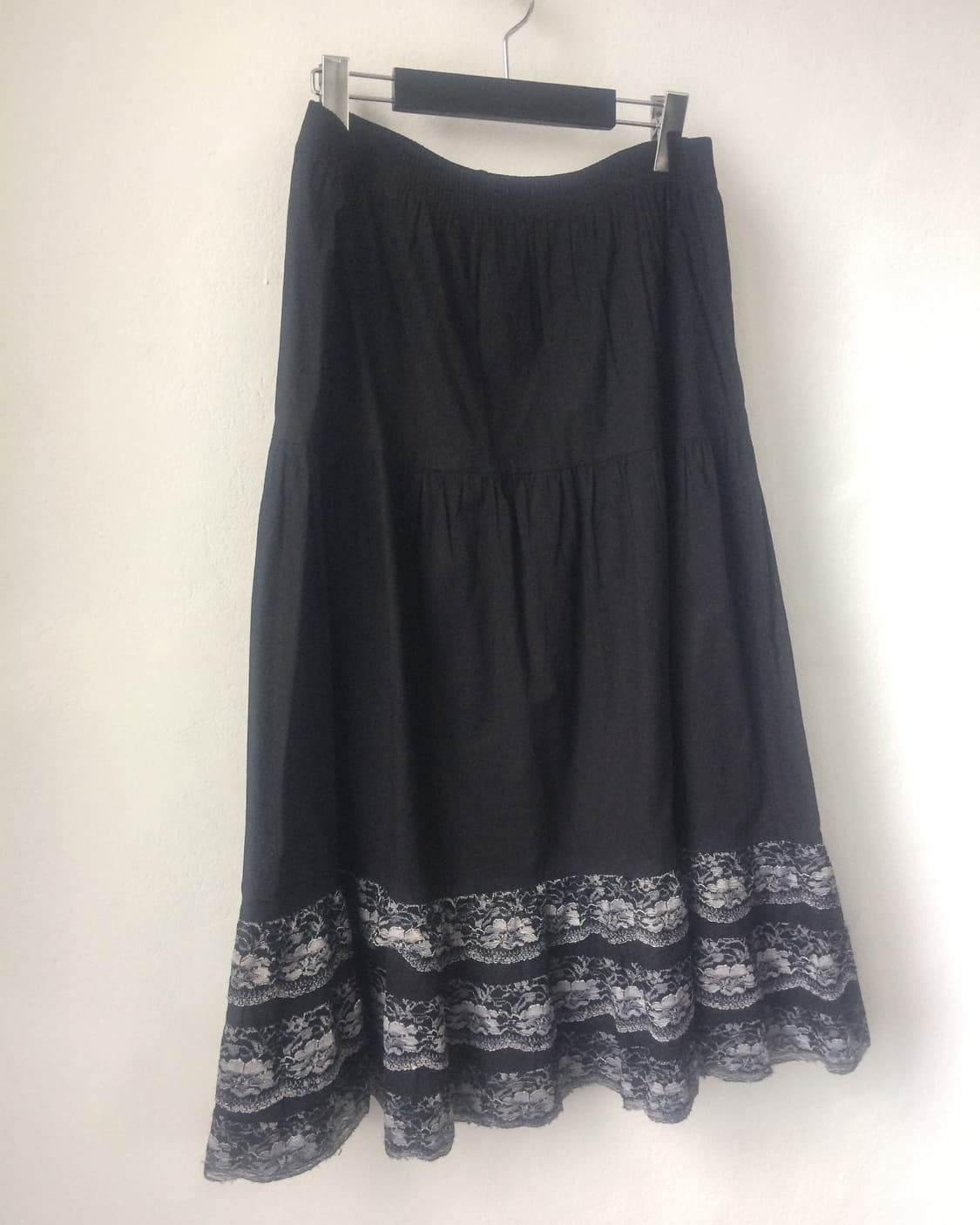 Flower lace trimming long skirt 상품이미지2
