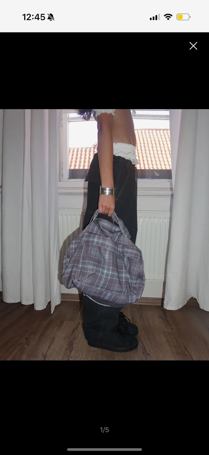 스컬프터 체크 가방 Three-Way Twill Bag Purple 상품이미지1