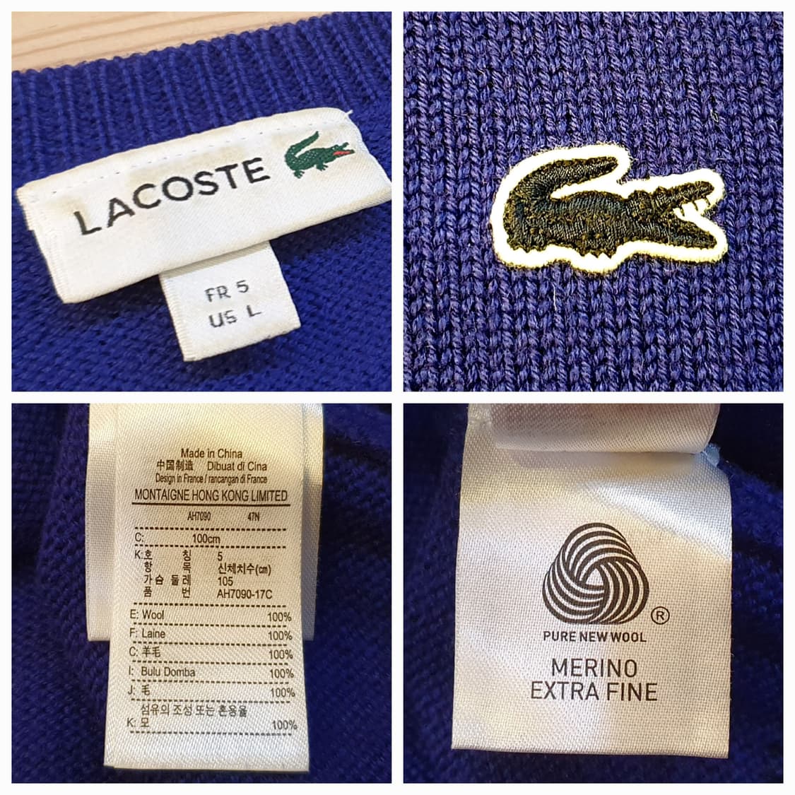 105/88.라코스테 울 라운드니트 상품이미지7