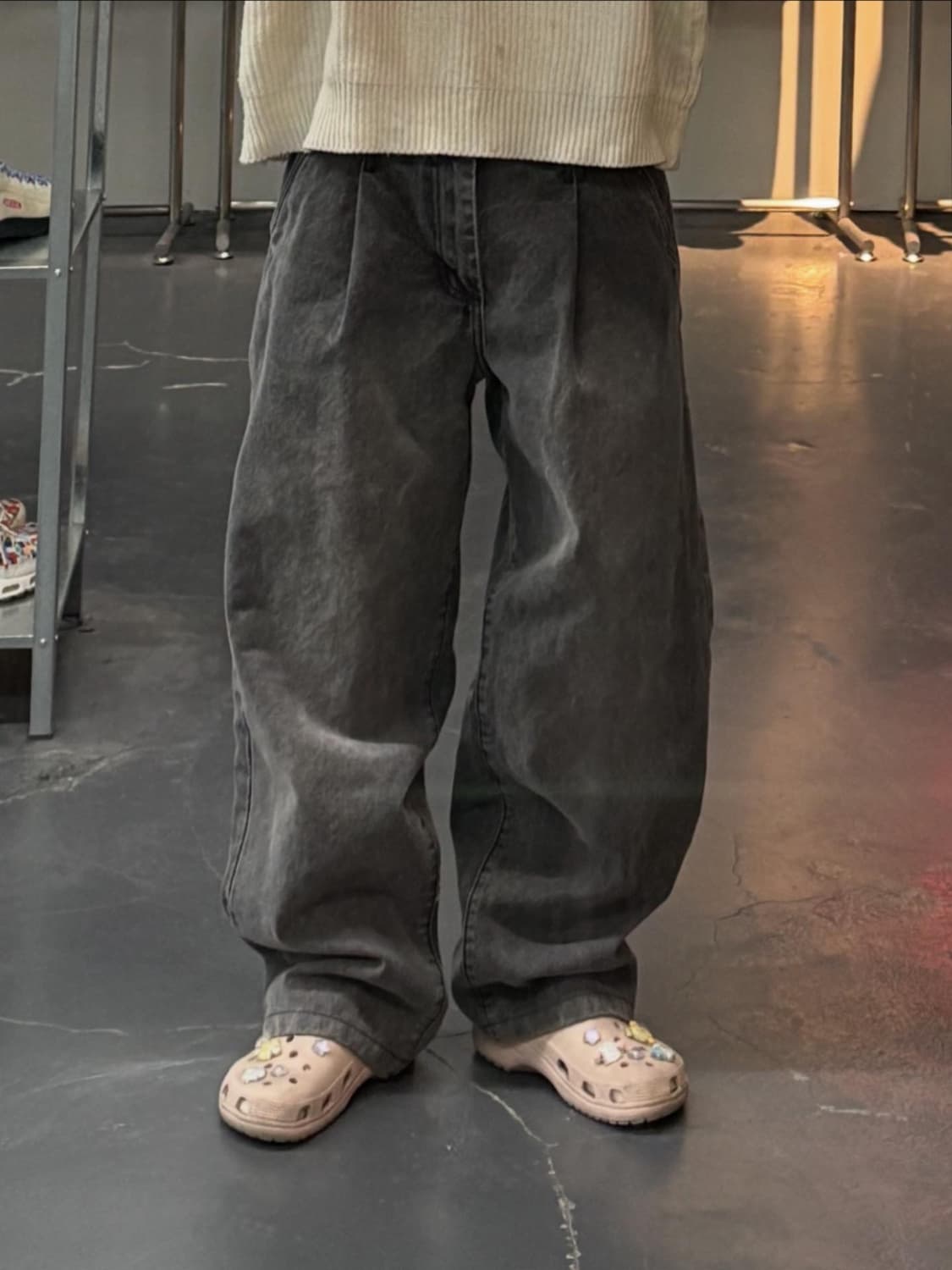 디미트리블랙 워싱 와이드 데님 팬츠 A3468 상품이미지1