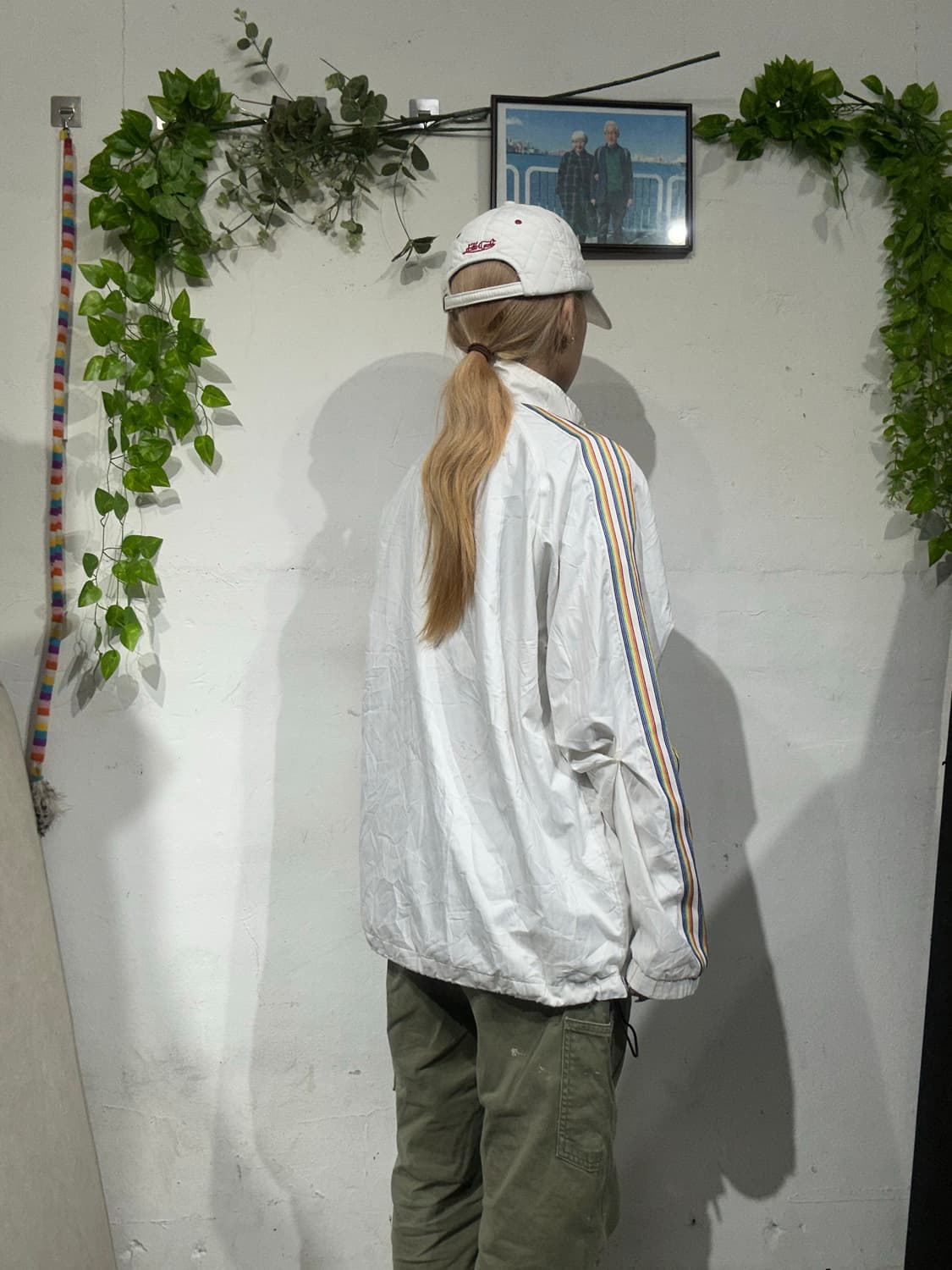 아디다스 화이트 옐로우 삼선 트랙탑 져지 M 상품이미지3