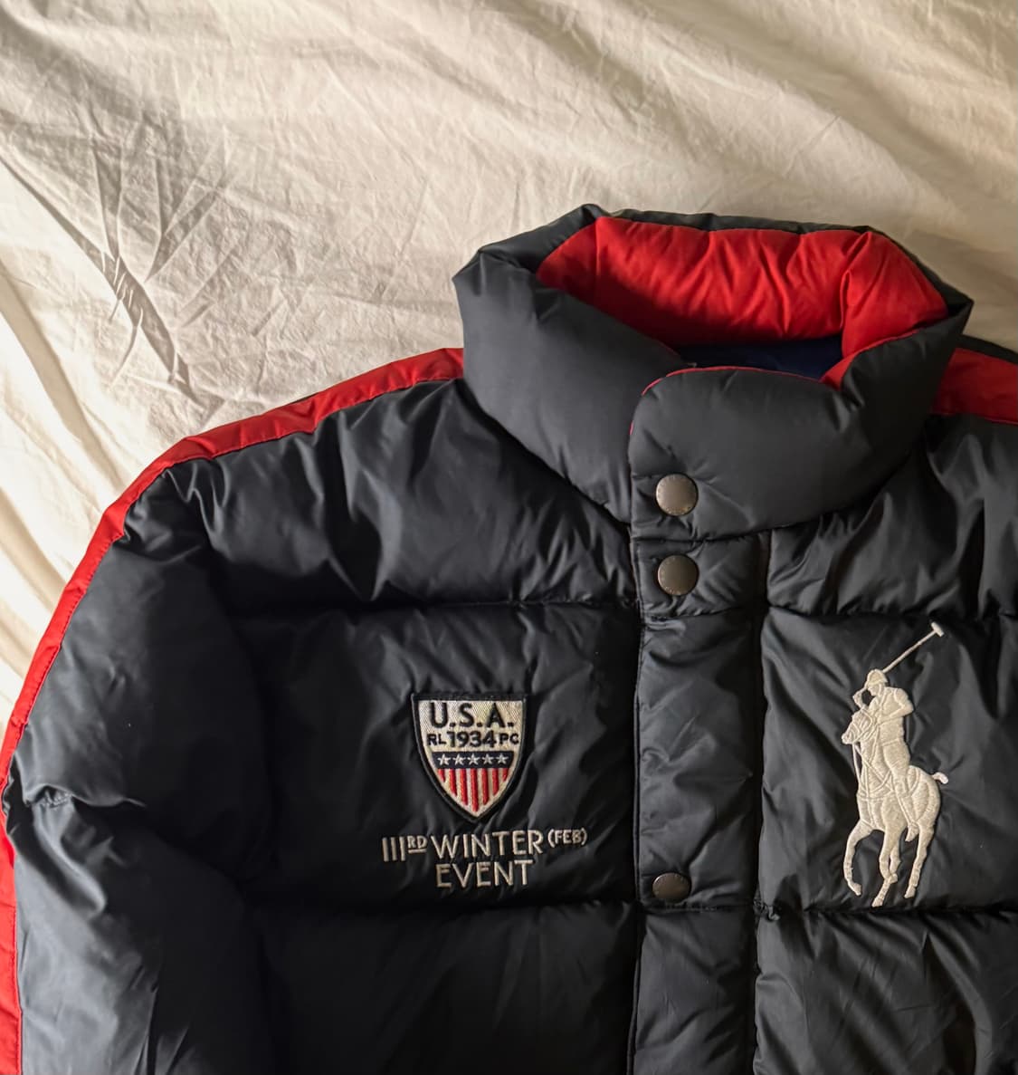 폴로 빅포니 성조기 패딩 블랙 상품이미지1