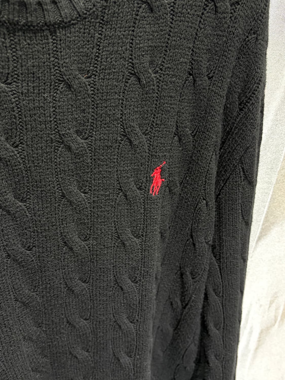 L 폴로랄프로렌 레드포니 케이블 블랙 니트 상품이미지4