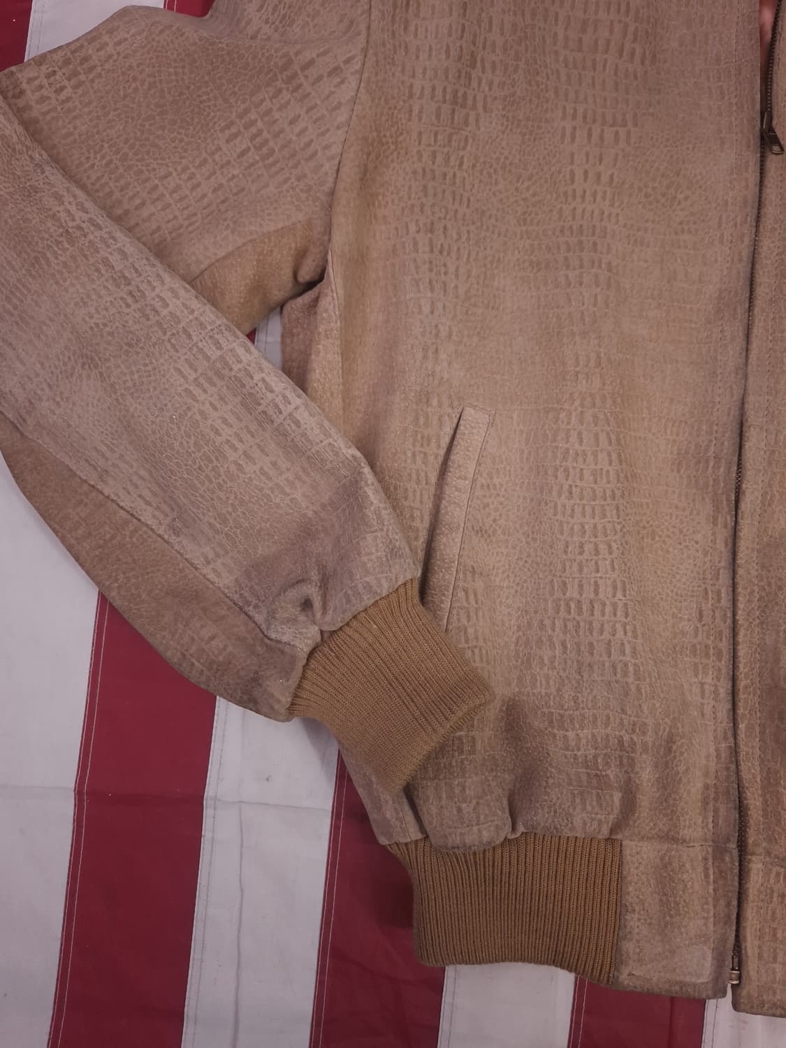 90's 크로커다일  빈티지 리얼레더 봄버자켓 상품이미지5