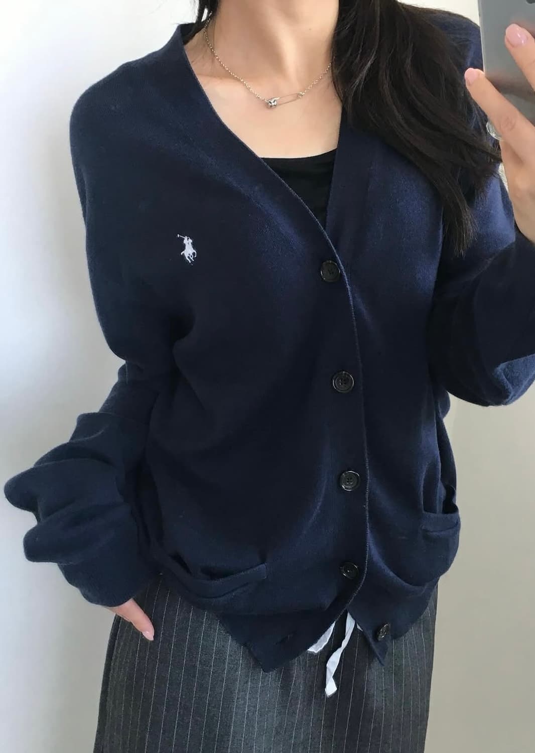 폴로 브이넥 가디건 상품이미지2