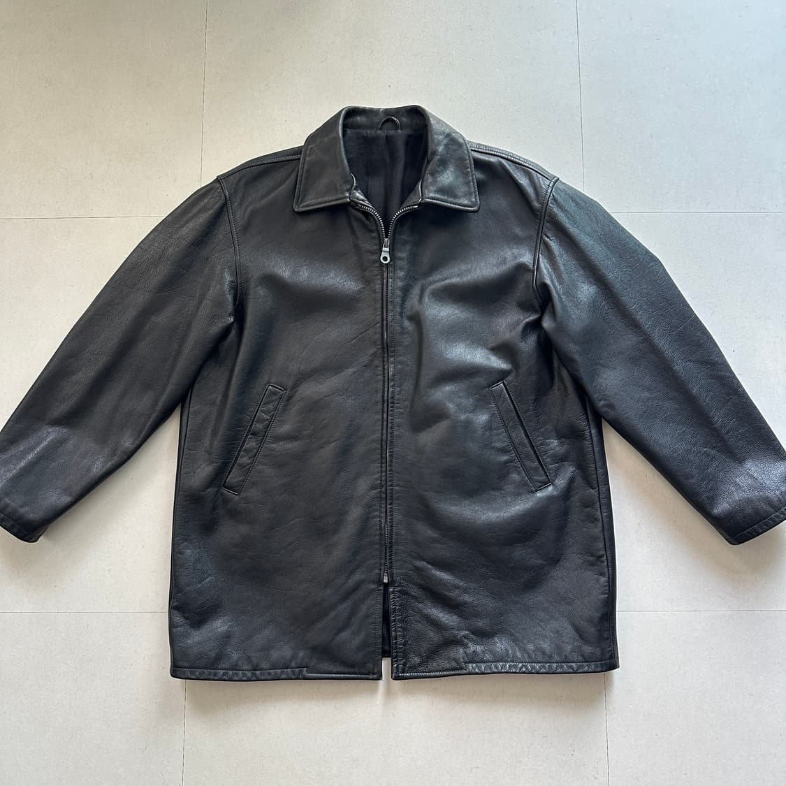 요지야마모토 A.A.R 소가죽 미니멀 레더코트 (M) 상품이미지1