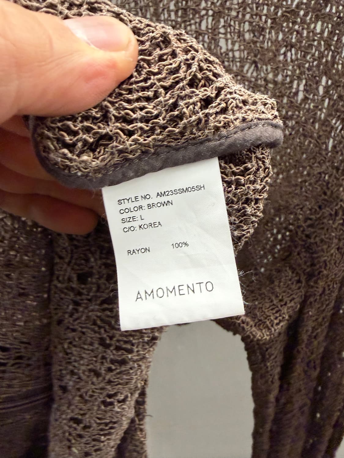 아모멘토 브라운 니트 집업 L 상품이미지3