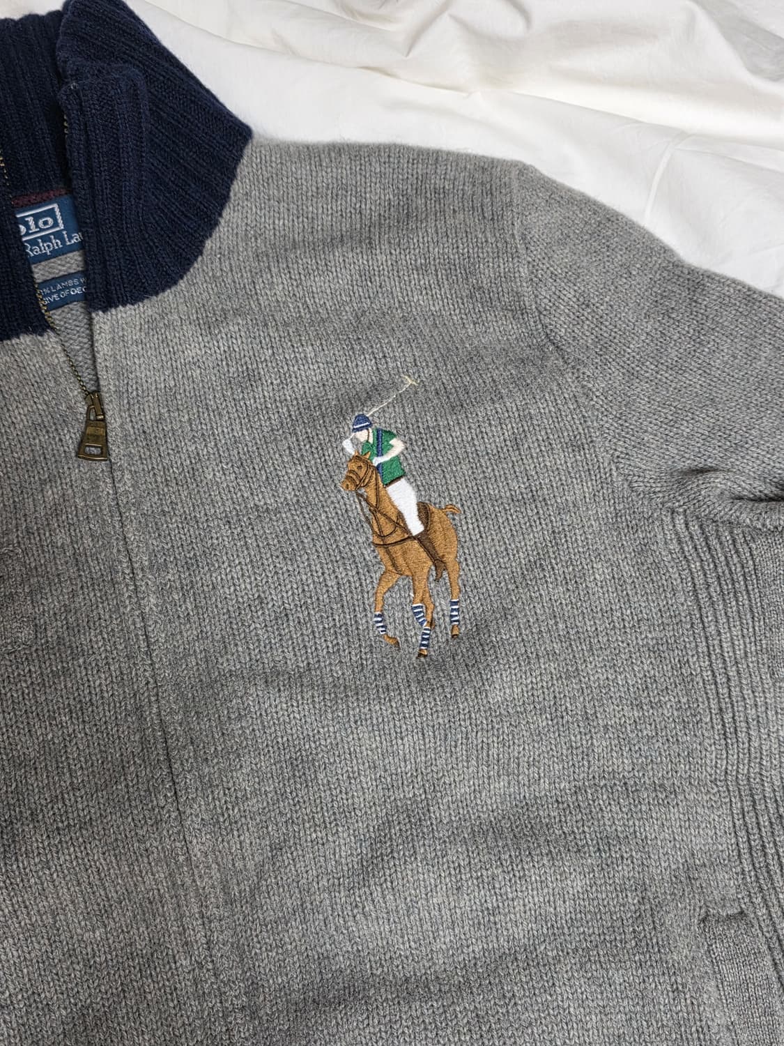 폴로 빅포니 램스울 투웨이 니트집업 상품이미지4