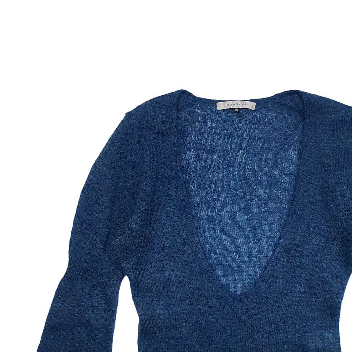 모헤어 레이어드 v넥 숏 니트 탑 상품이미지4