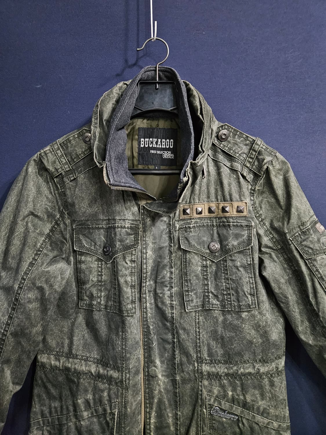 버커루 카키 남성 슬림핏 100 빈티지 야상자켓  상품이미지7