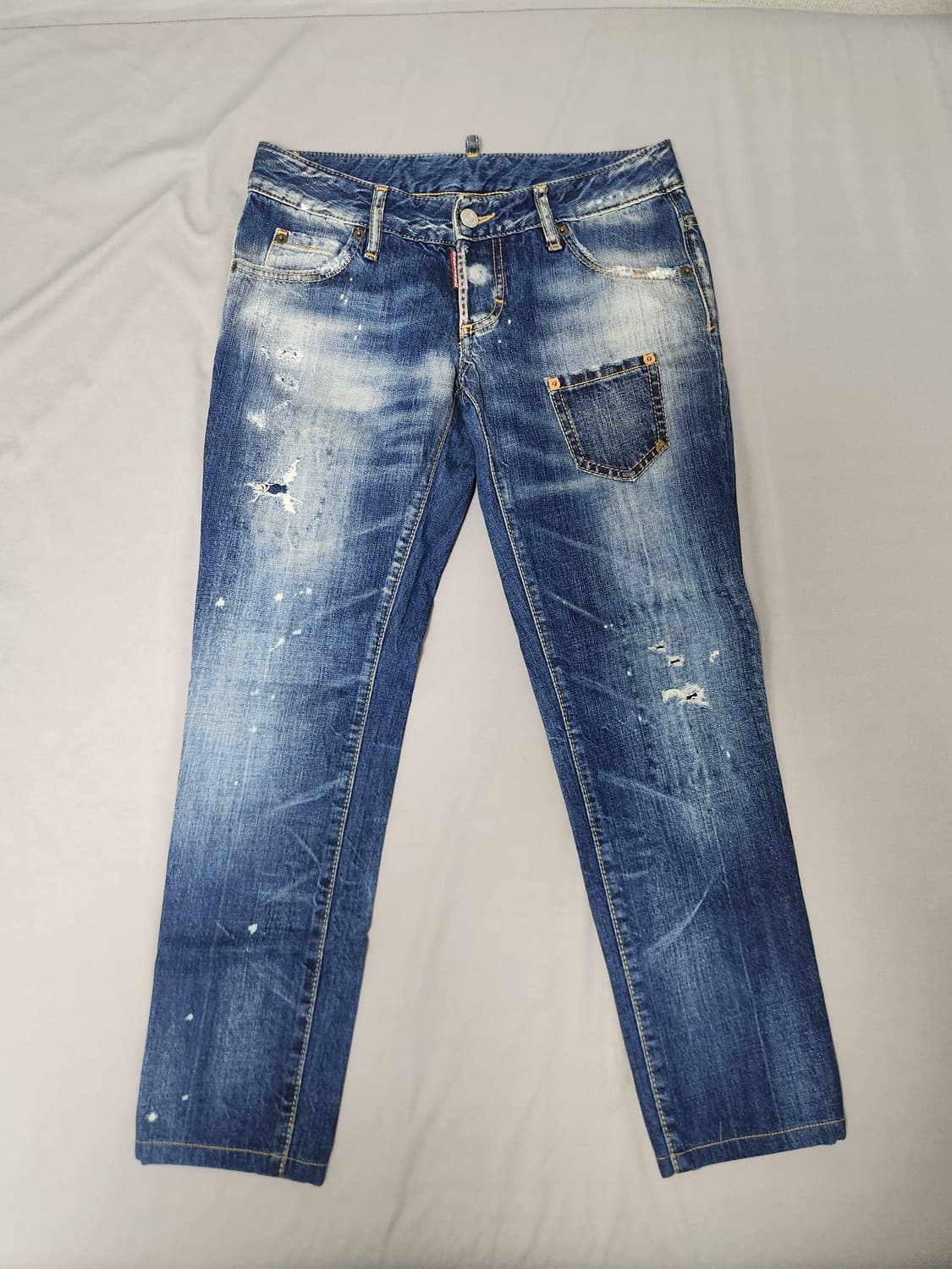 디스퀘어드2 여성 슬림 워싱 데님 팬츠 38 상품이미지1