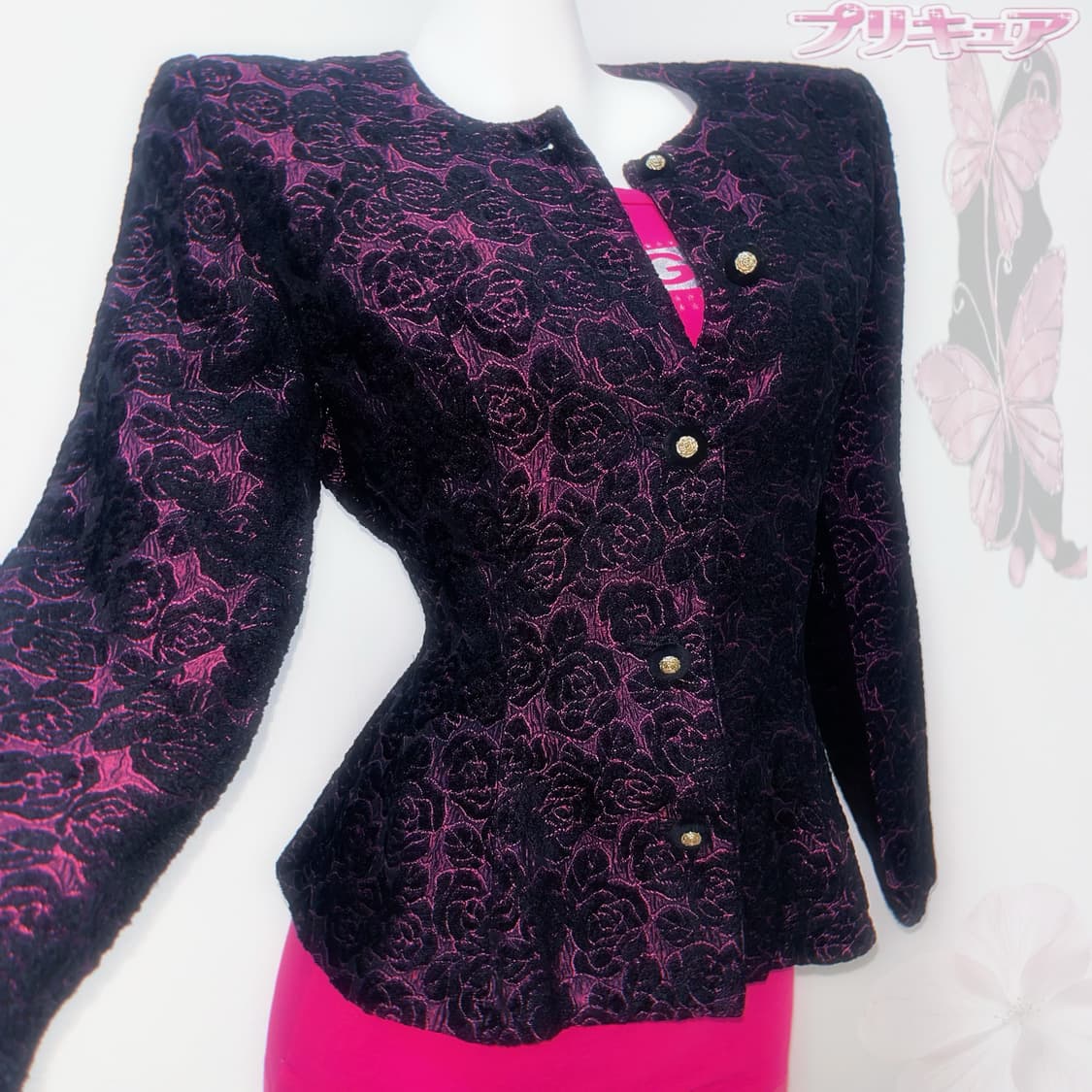 나나 무드 고딕 로즈 자수 슬림핏 자켓 상품이미지2