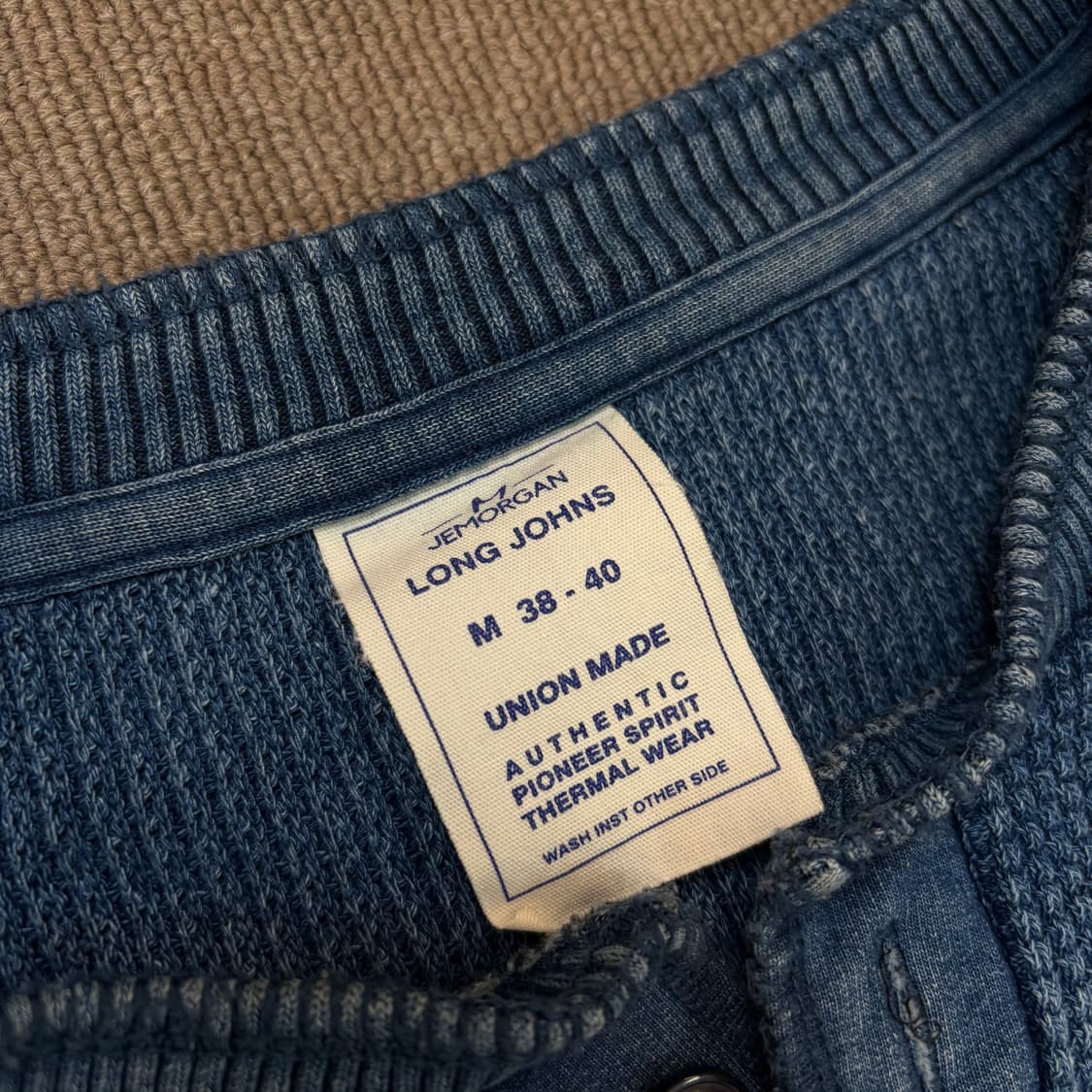 JEMORGAN 워싱 와플 헨리넥 롱슬리브  상품이미지2