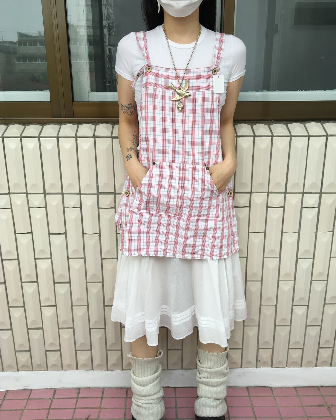Check pattern suspender onepiece 상품이미지1