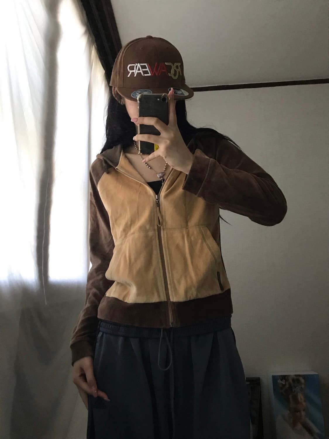 리복 브라운 나그랑 벨벳 후드집업 상품이미지6