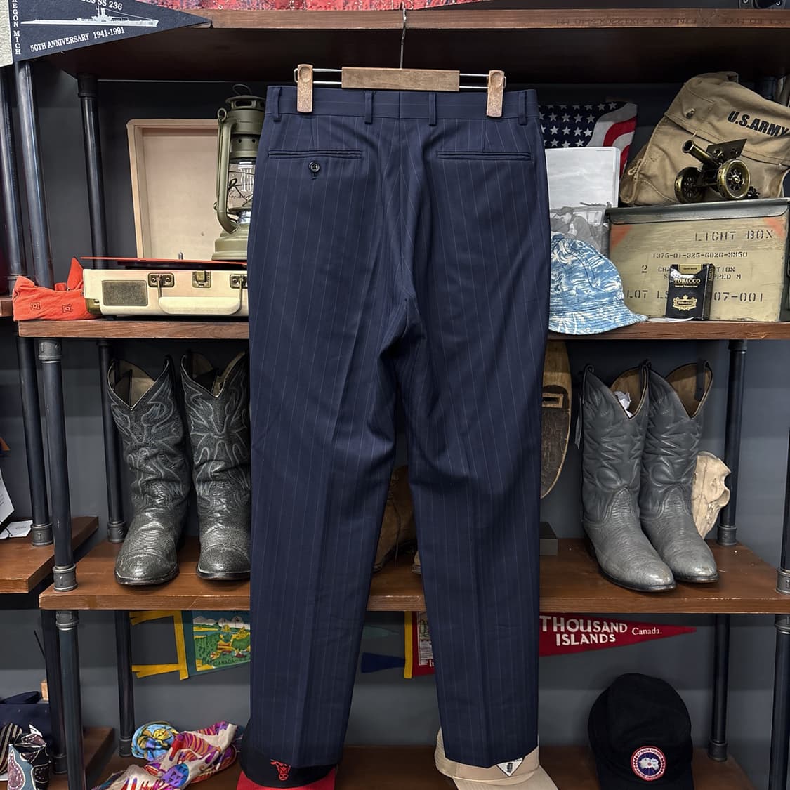 J.PREES 헤링본 스트라이프 쓰리버튼 프레피 울 수트 셋업 N618 상품이미지4