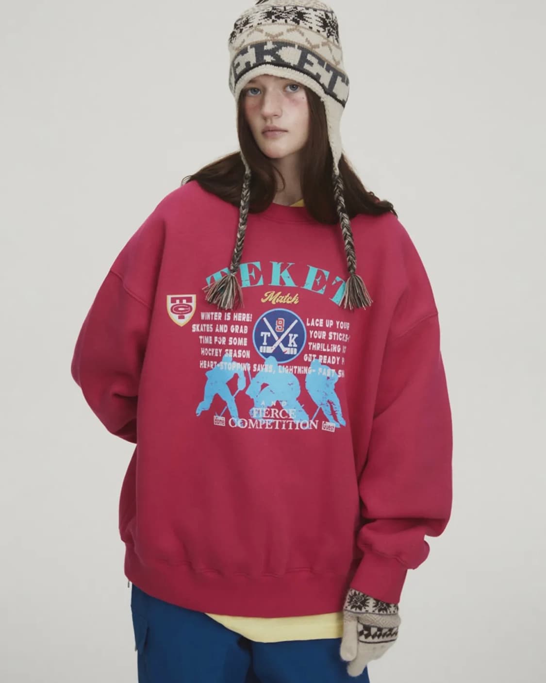 테켓 맨투맨 핑크 L Cole Sweatshirt Pink 상품이미지4