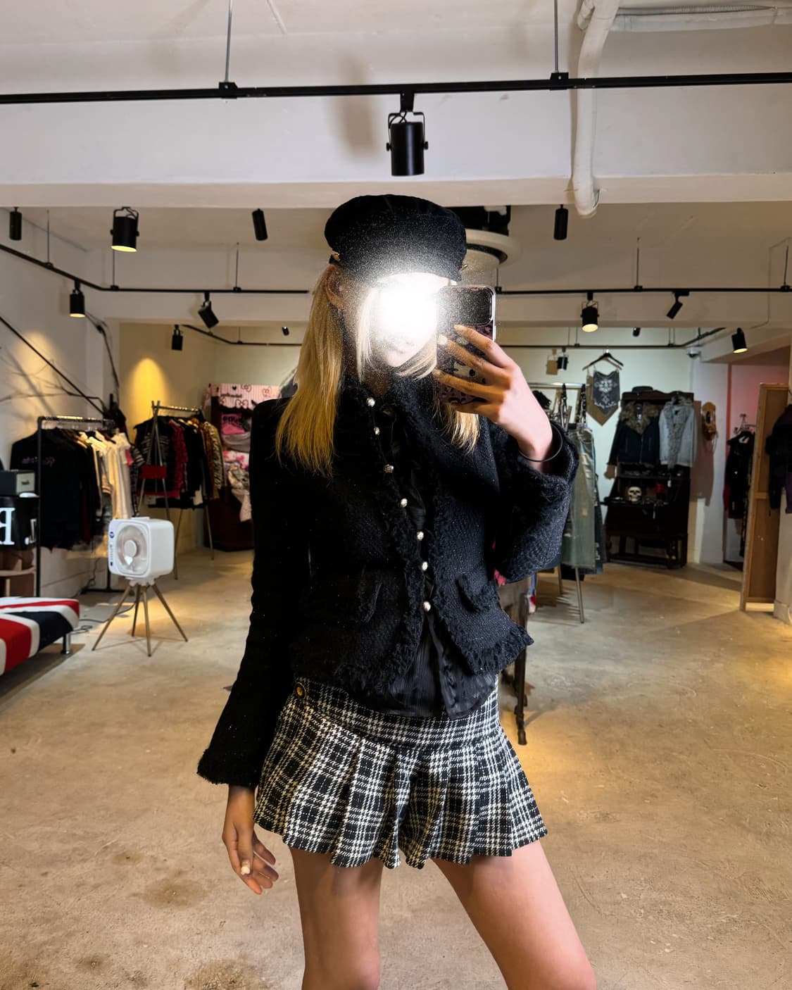 사이드 버튼 체크 큐롯팬츠 상품이미지3