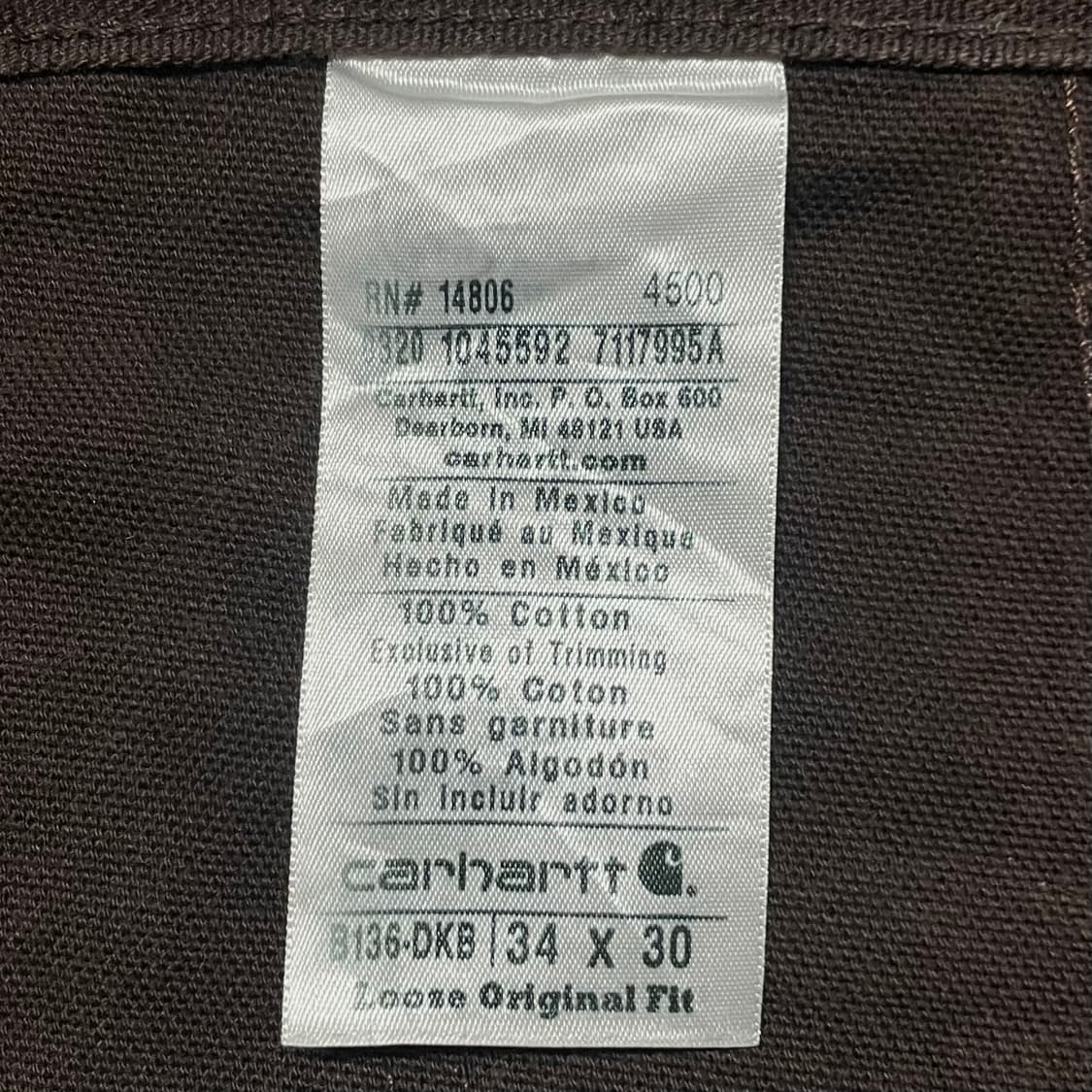 칼하트 다크브라운 더블니 dkb b136 카펜터 워크팬츠 34 상품이미지6