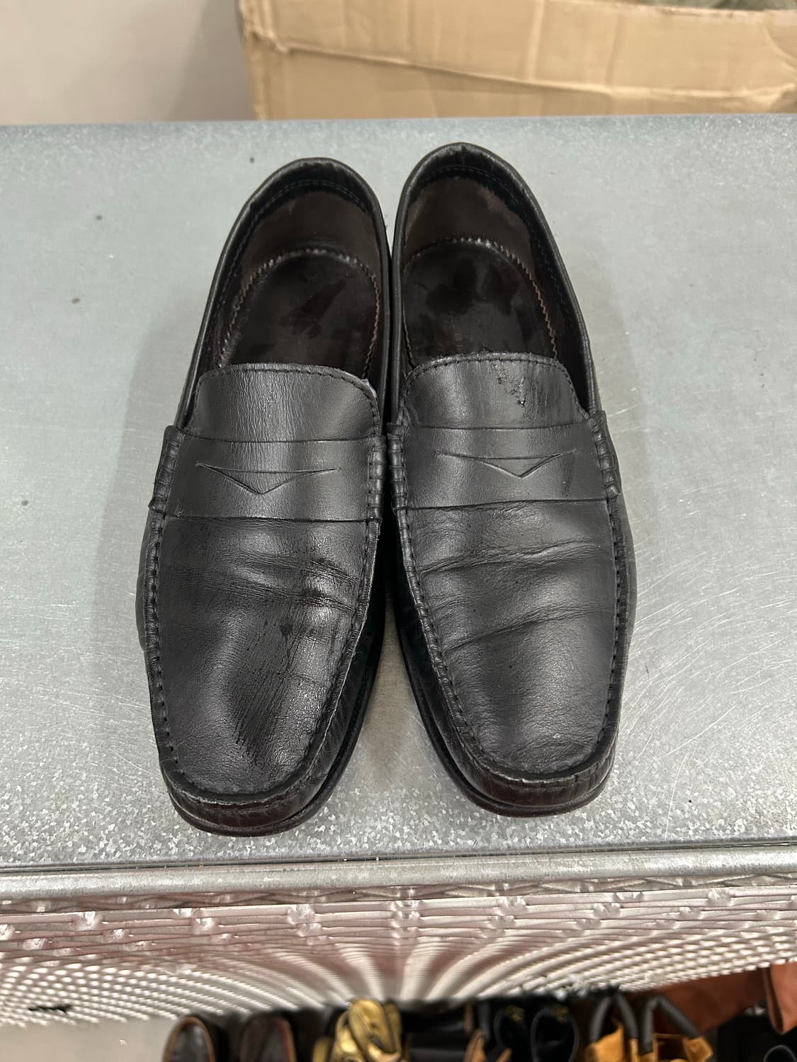 아테스토니 블랙 레더 로퍼 7.5 상품이미지5