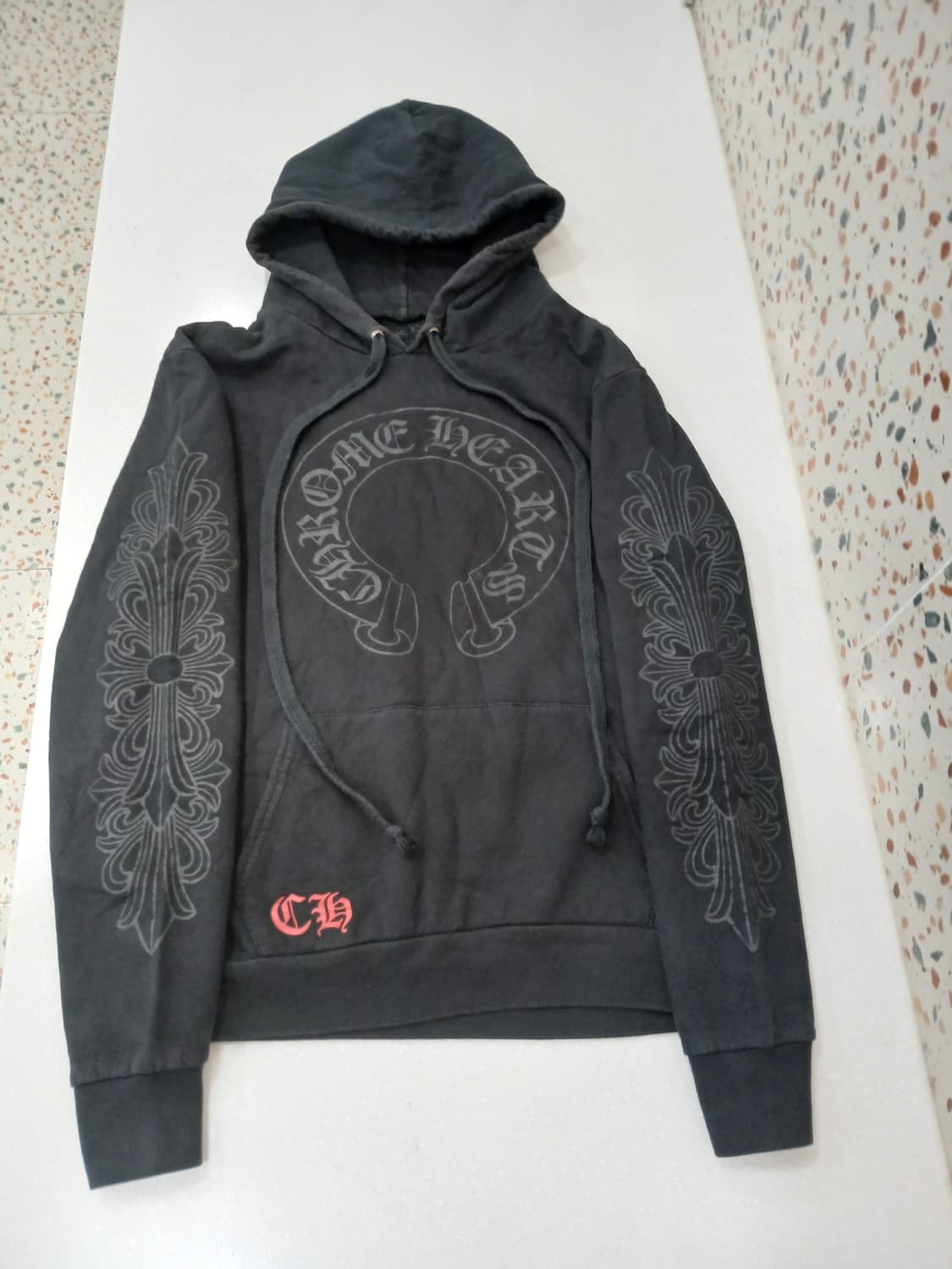 크롬하츠 / 매티보이 촘퍼 립 홀슈스 플로랄 후드 블랙 / M 상품이미지3