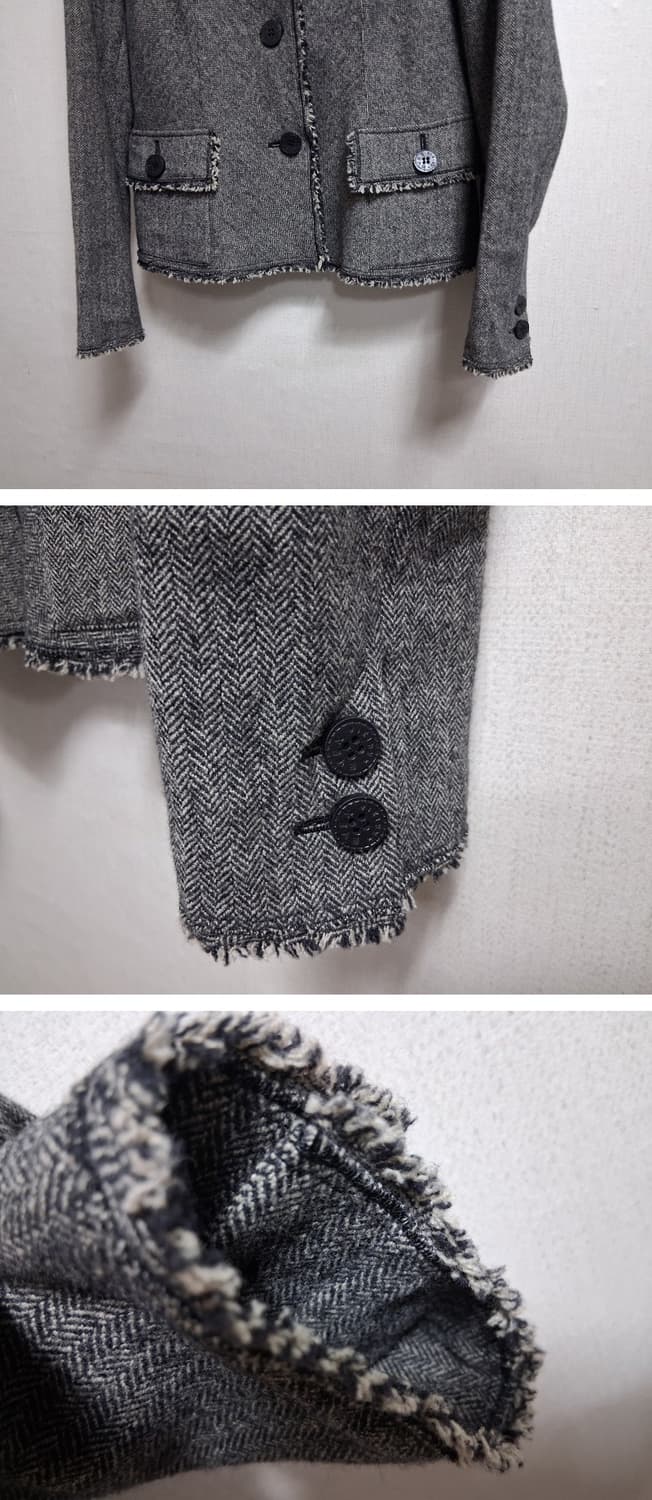 크리지아 여성 양모모직쟈켓 헤링본그레이체크 66 상품이미지7