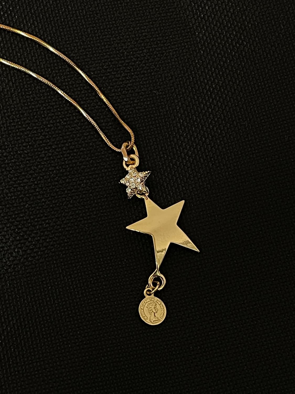 빈티지 갸루 골드 별 목걸이 상품이미지1