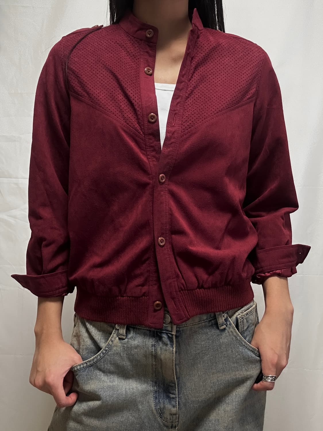 빈티지 버건디 셔츠 자켓 상품이미지1