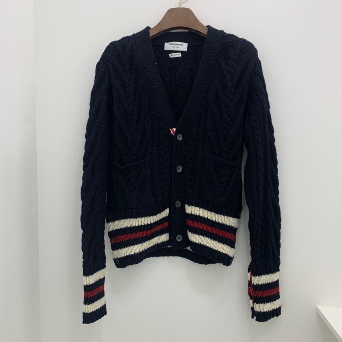 톰브라운 가디건 모헤어 네이비 상품이미지1