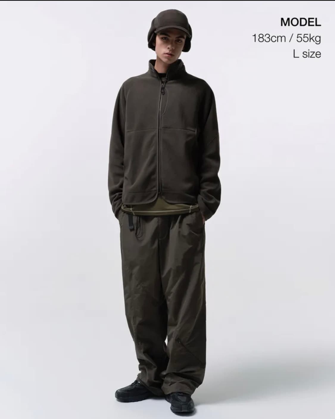 무신사 스탠다드/ 시티 레저 스트럭처 플리스 하이넥 재킷 머드그레이/ L 상품이미지6