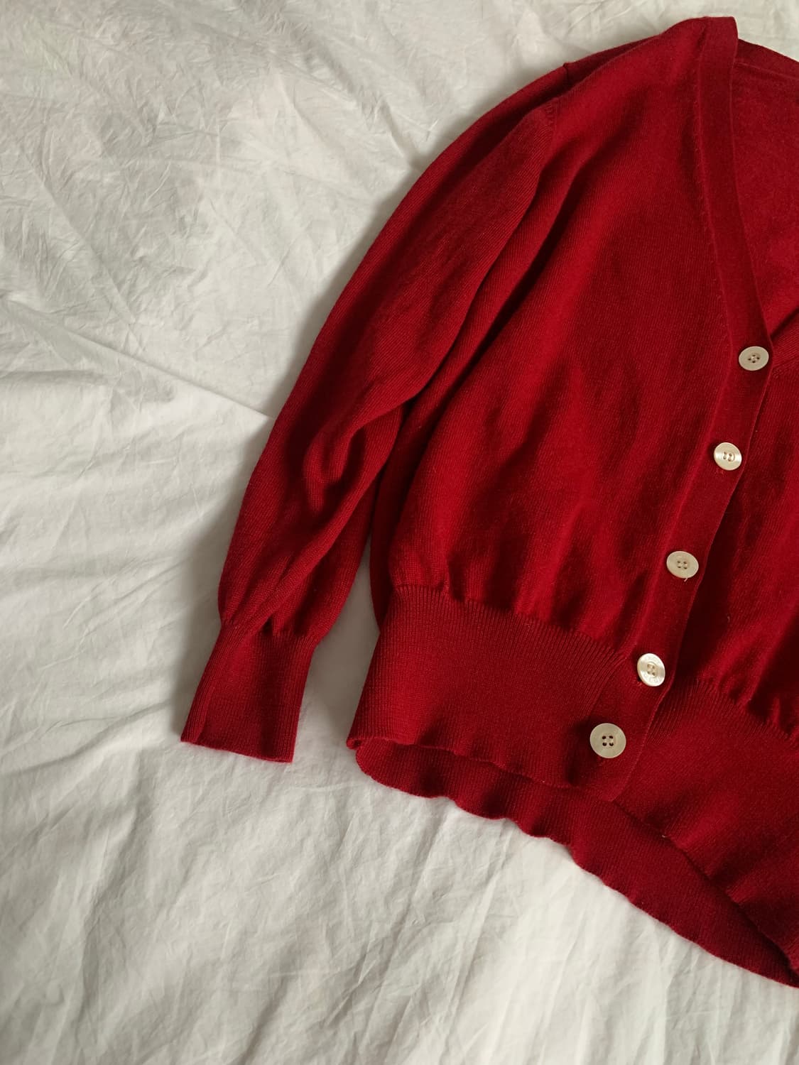 딥레드 버튼 가디건 상품이미지4