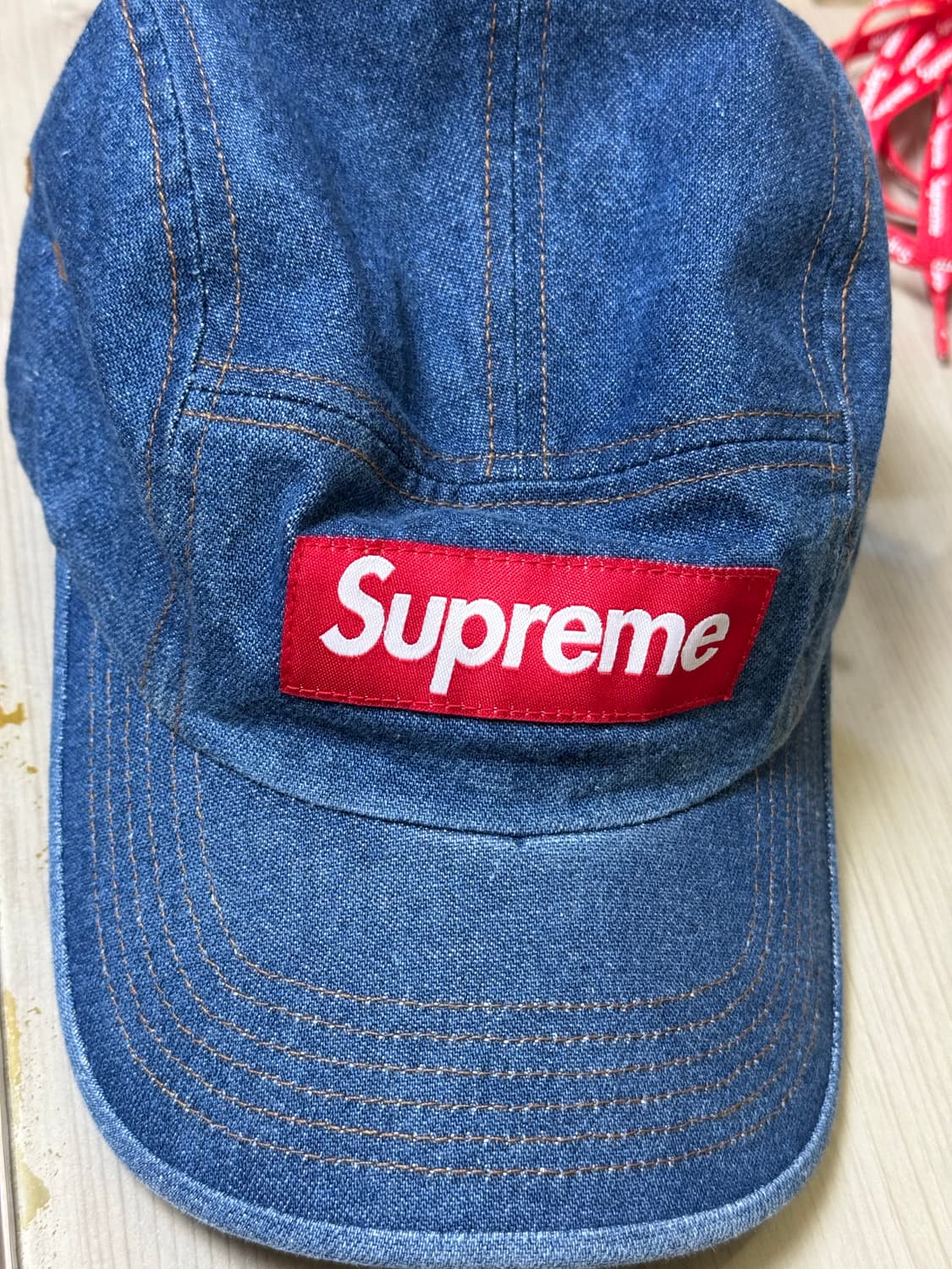 슈프림 워시드 치노 트윌 캠프캡 데님 22FW 상품이미지3