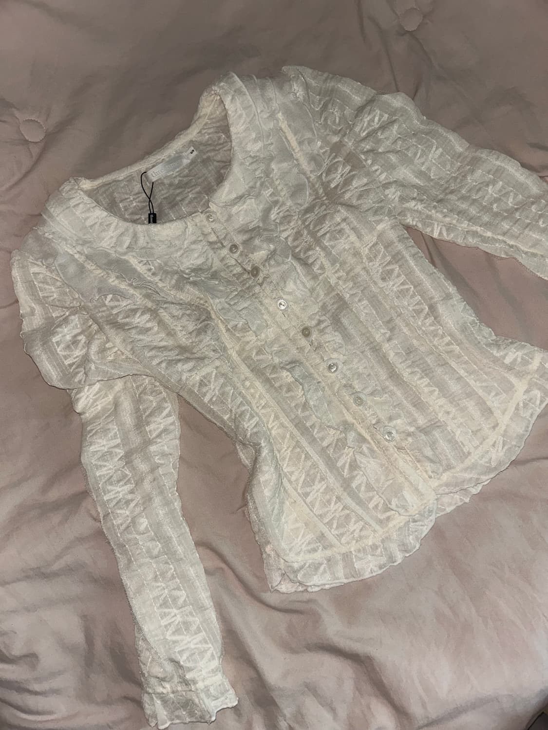 쓰리타임즈 스노우 러플 탑 s 상품이미지2