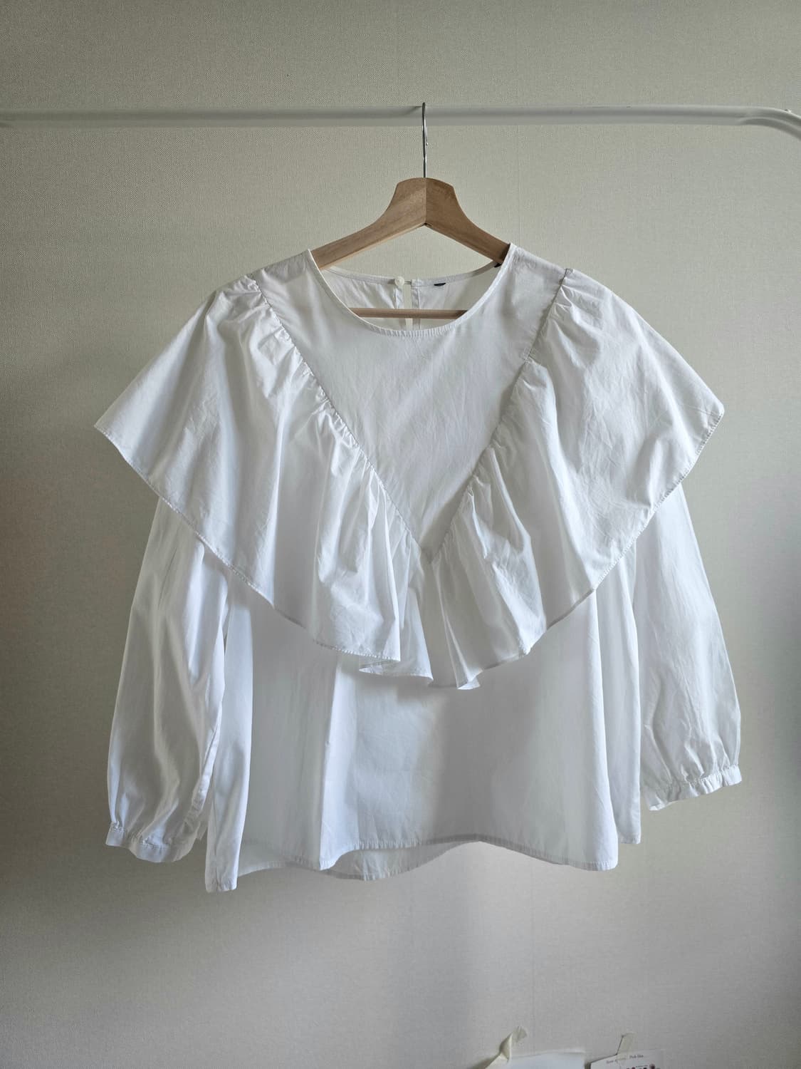 ZARA 러플 화이트 블라우스 (L) 상품이미지5