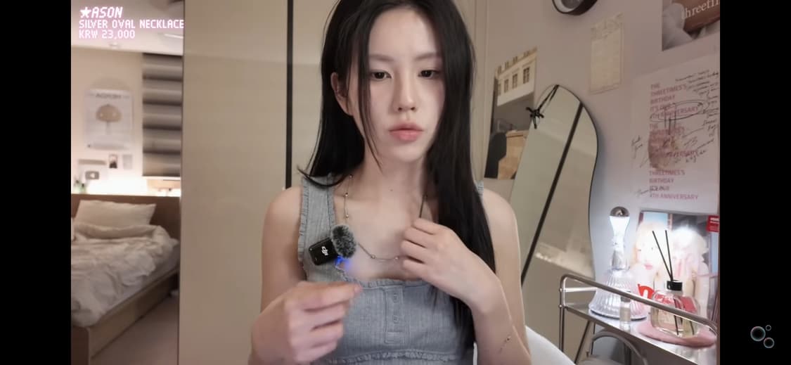 단종상품) 애즈온 목걸이 SILVER OVAL NECKLACE 실버 상품이미지1