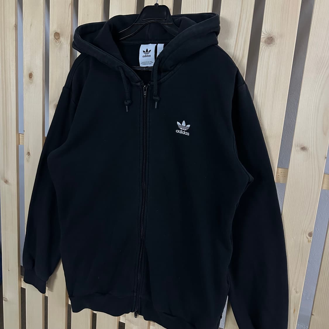 (XL) 아디다스 빅로고 블랙 후드집업 상품이미지3