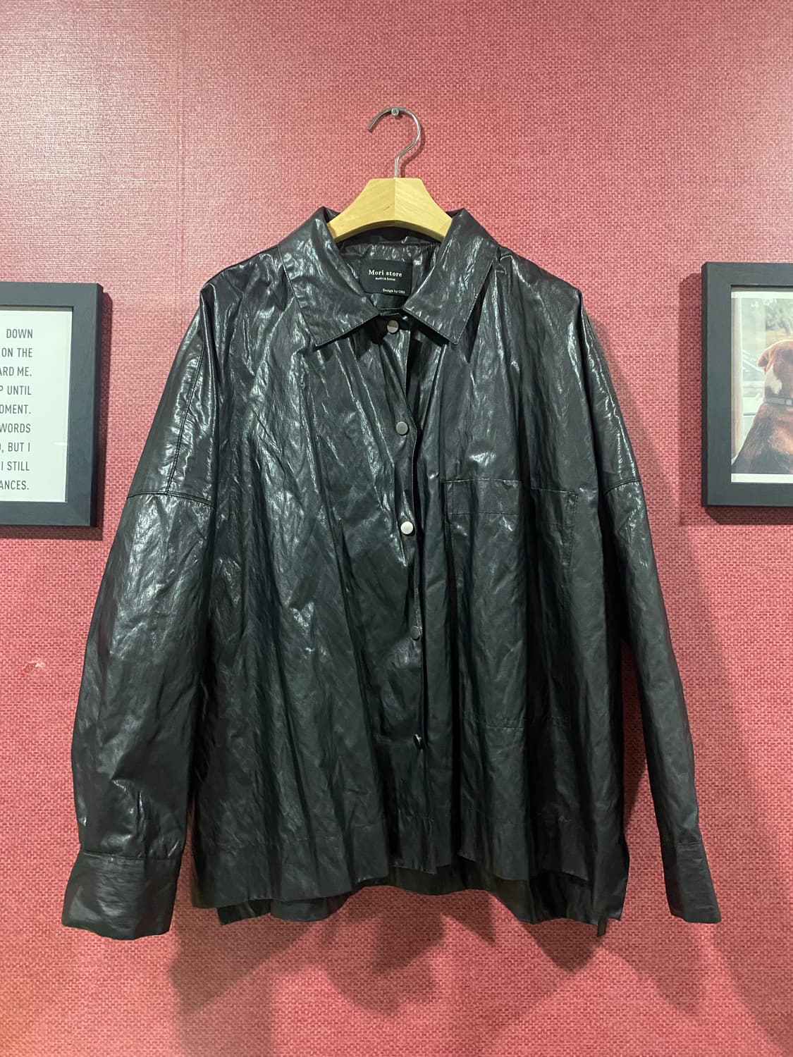 모리 스토어 블랙 레더 셔츠 자켓 상품이미지1