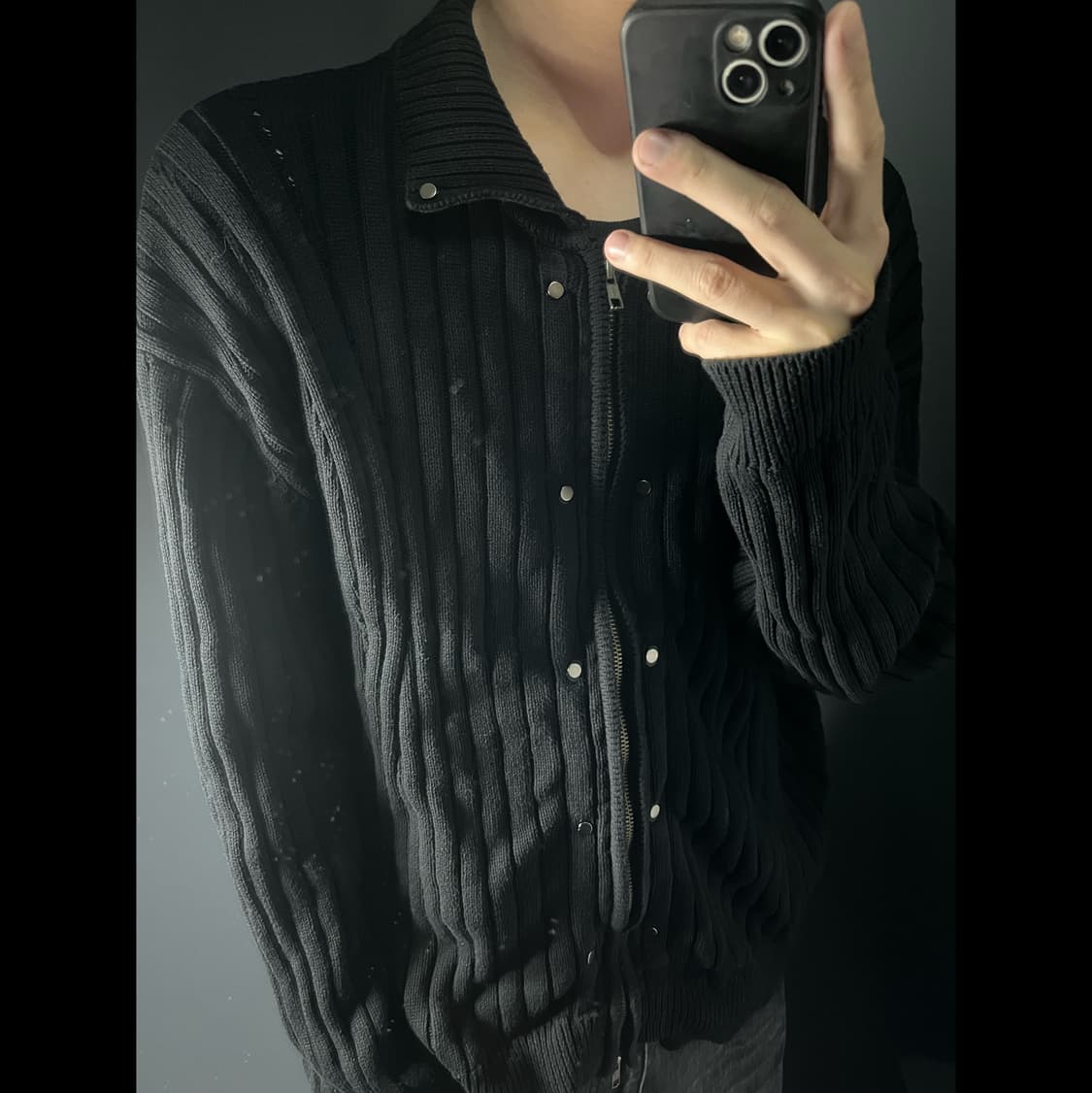 LMOOD 엘무드 펑크 라이더 니트 집업 상품이미지1