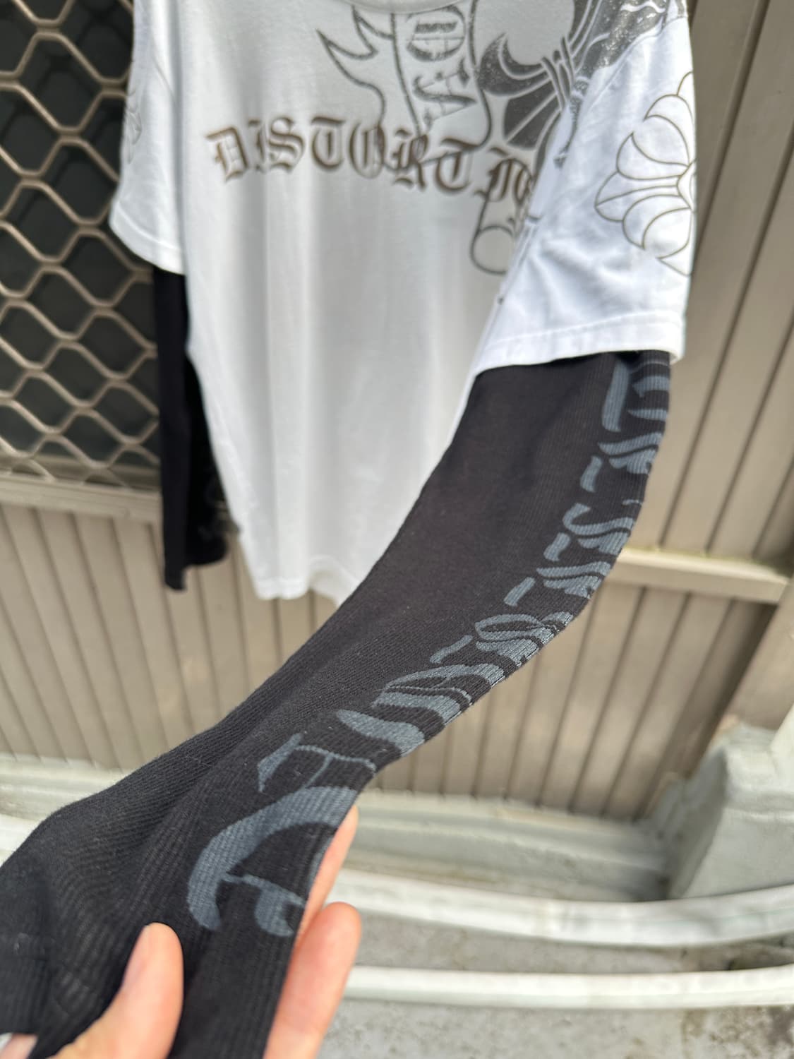 Gothic punk cross lettering fake layered 상품이미지8