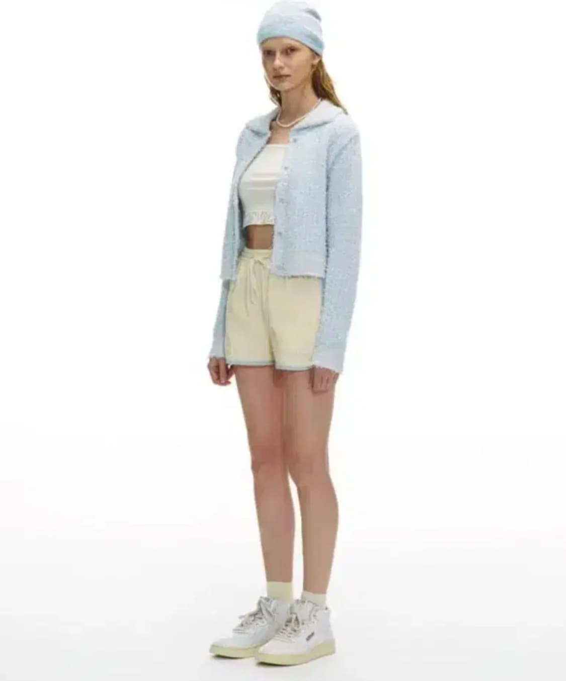 그로브스토어 니트가디건 랜디스 소라 하늘 스카이블루 스웨터 라이트 크림 상품이미지4