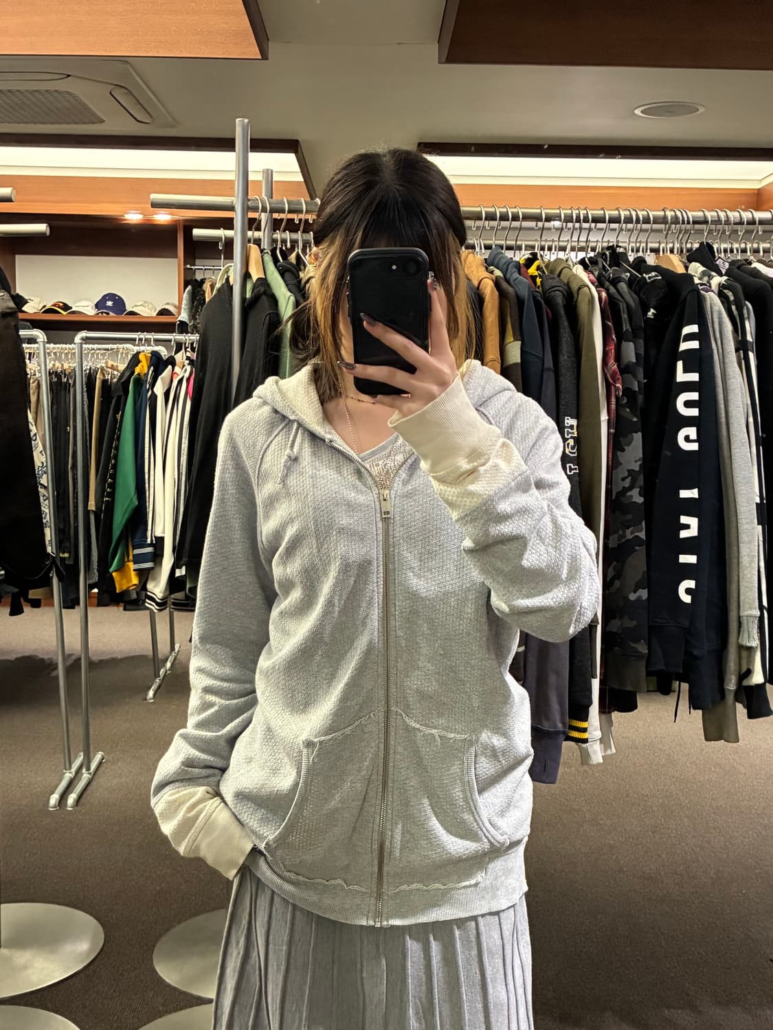 OS)DIESEL vintage 그레이 후드집업 상품이미지2