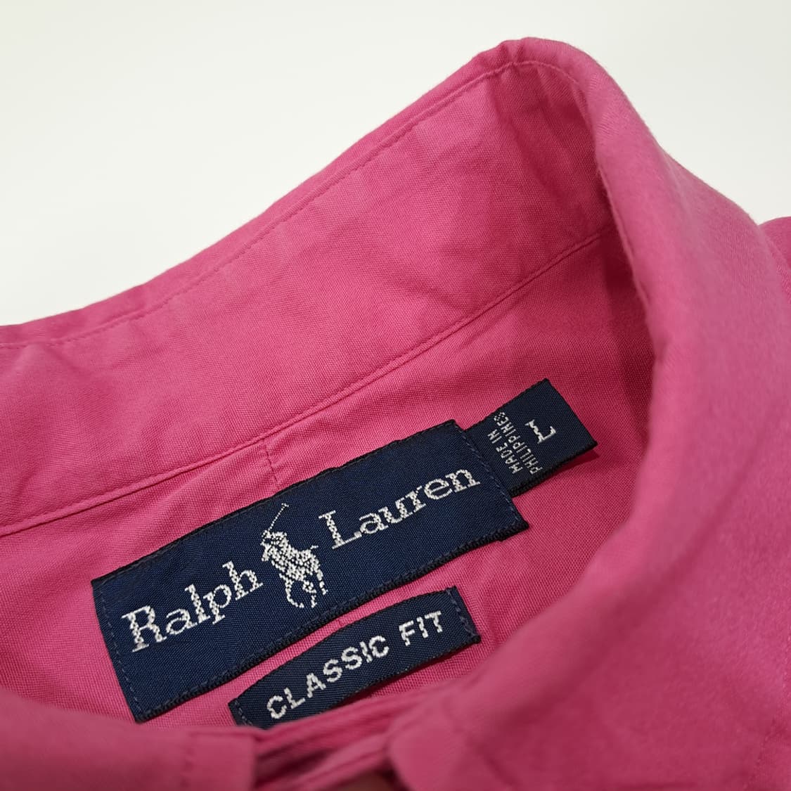 CL367 L 폴로 90s 코튼 블루포니 핑크 셔츠 남방 상품이미지3