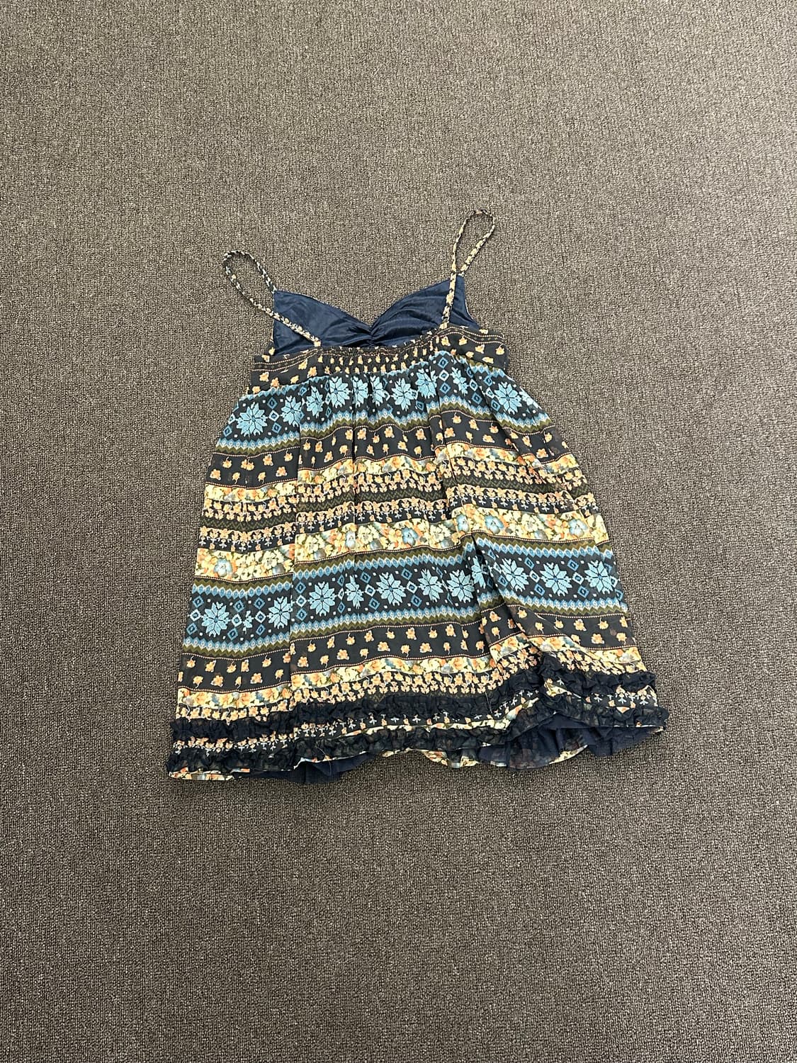 OS)Japanese vintage 플라워 패턴 뷔스티에 원피스 상품이미지6